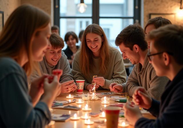 A group of people enjoying a creative event at the studio.